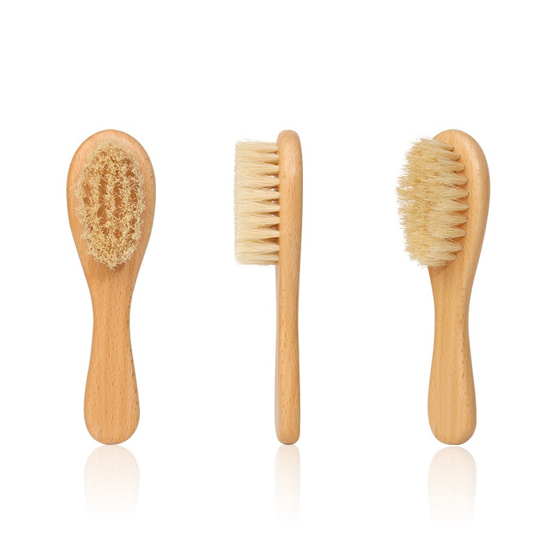 Baby hair brush front side back