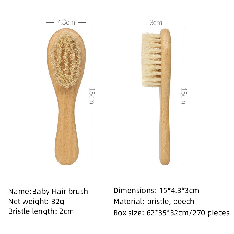 Baby hairbrush size